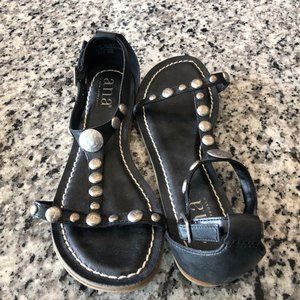 A.N.A - T-Strap Hammered Silver Deco SZ 8.5